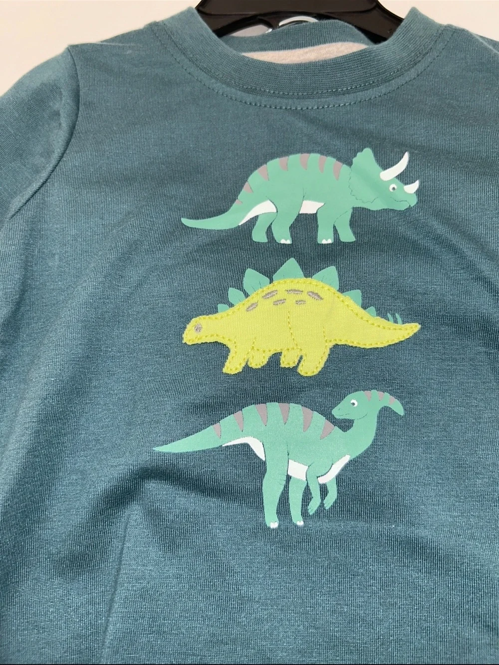 Minibamba Boys 12M Long Sleeve Green Dinosaur Layered-Look Kids Outfit Set